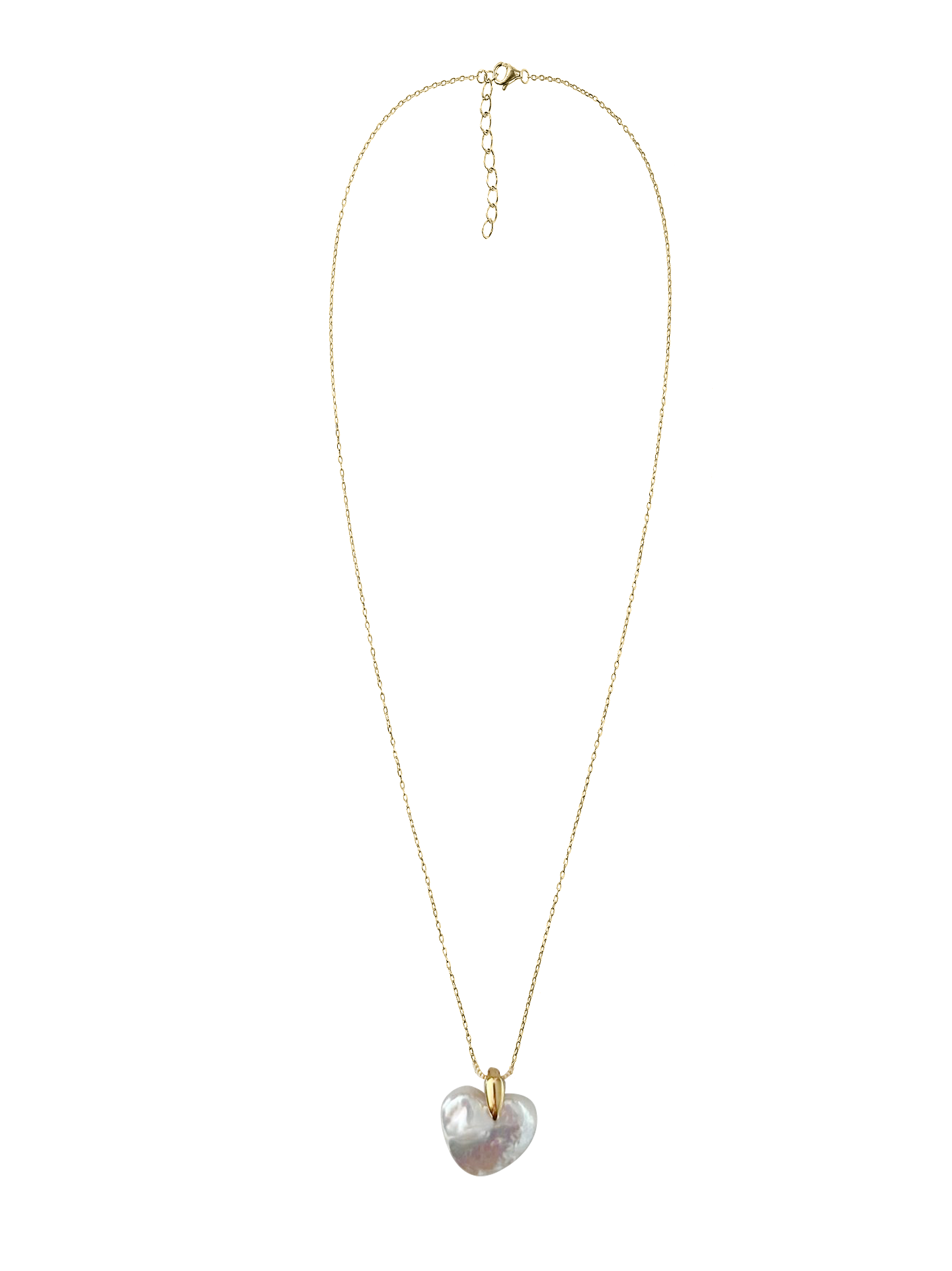 Gold Chain Heart-shape Pearl Necklace