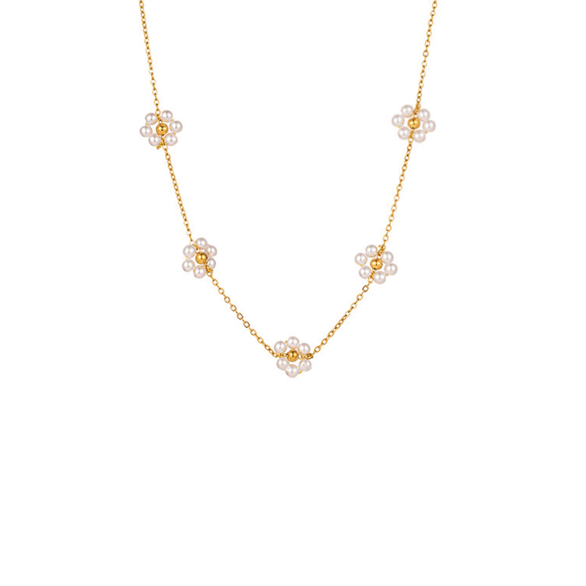 SmileBelle Daisy Pearl Necklace