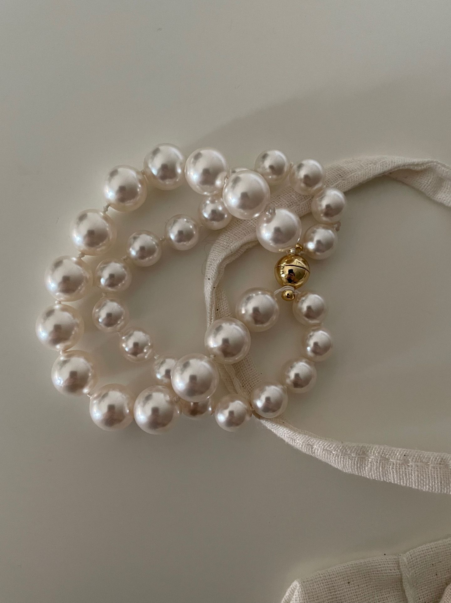 French Double Pearl Knot Bracelet