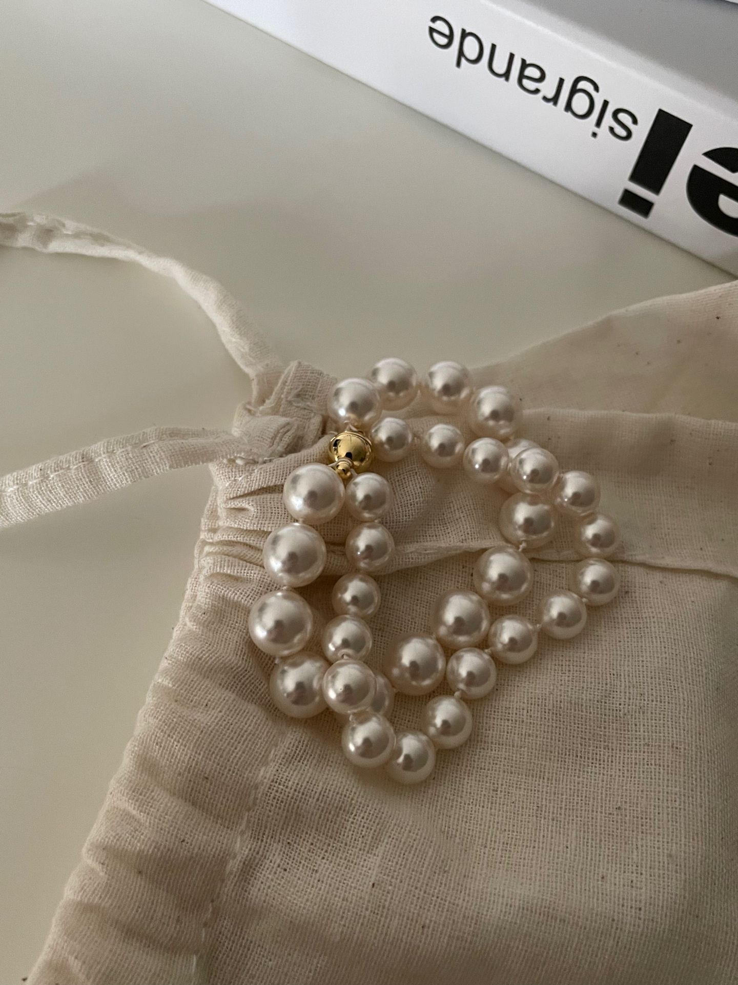 French Double Pearl Knot Bracelet