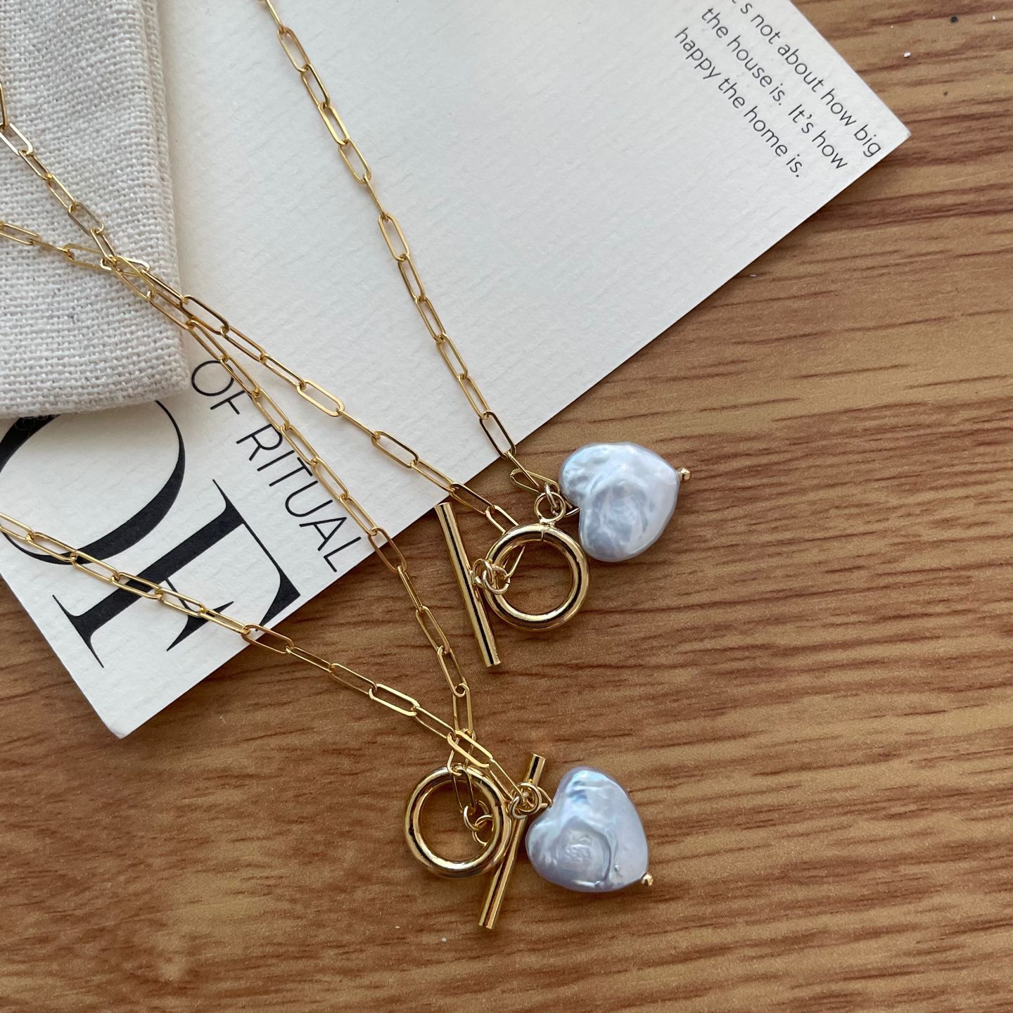 Heart-shape Baroque square Necklace