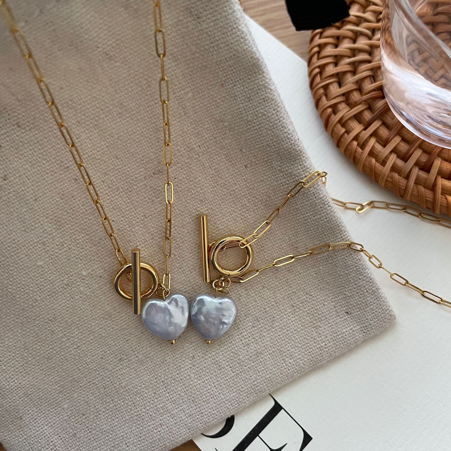Heart-shape Baroque square Necklace