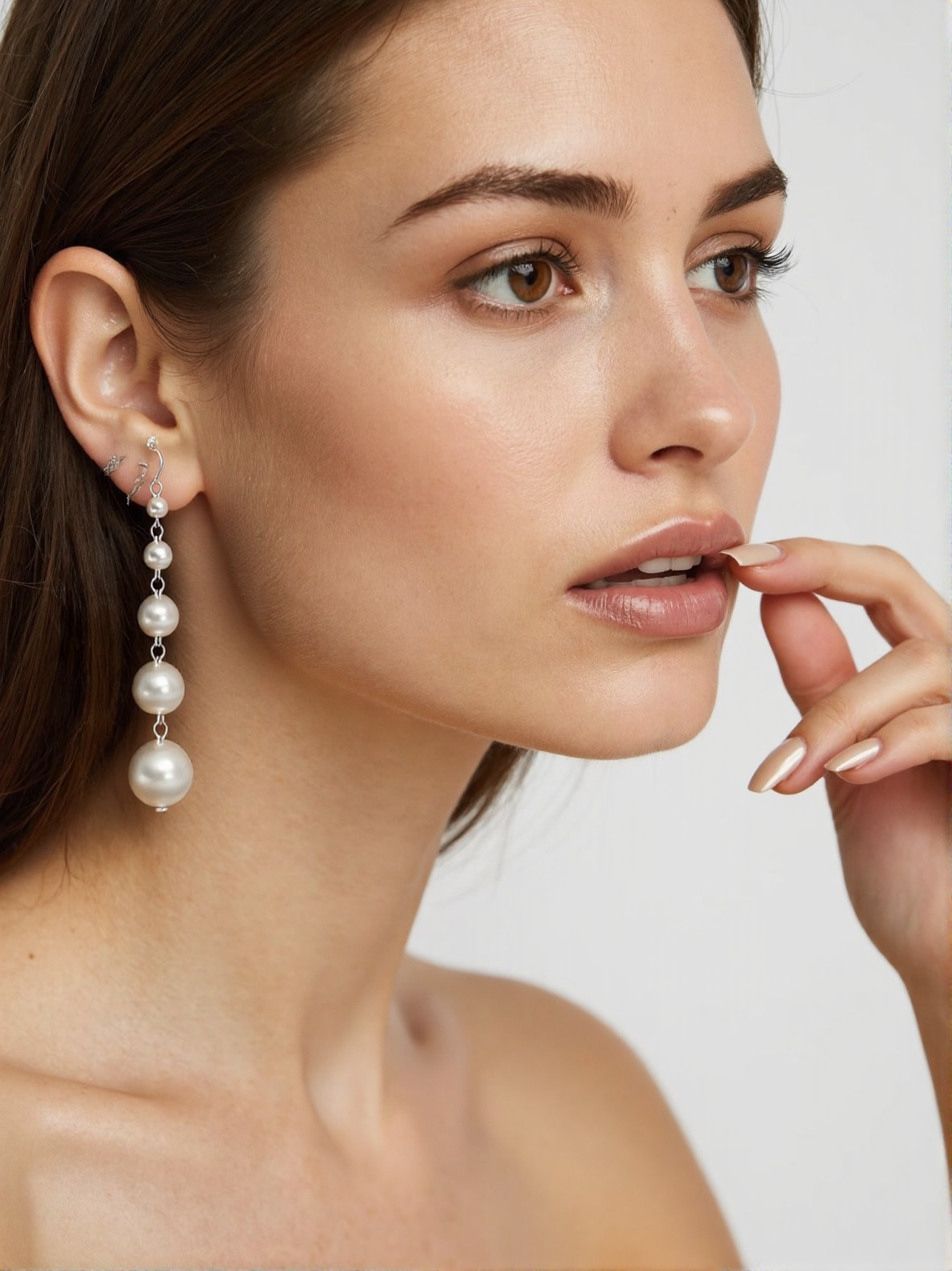 Interlock Drop&Dangle Pearl Earrings