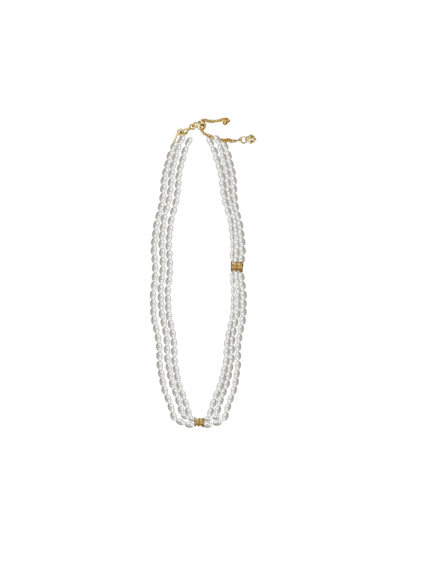 Three Layers Of Fairy Pink Pearl Necklace