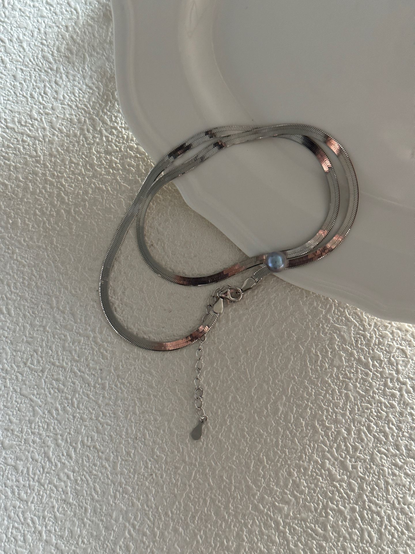 Akoya Maitama Silver Snake Bone Necklace