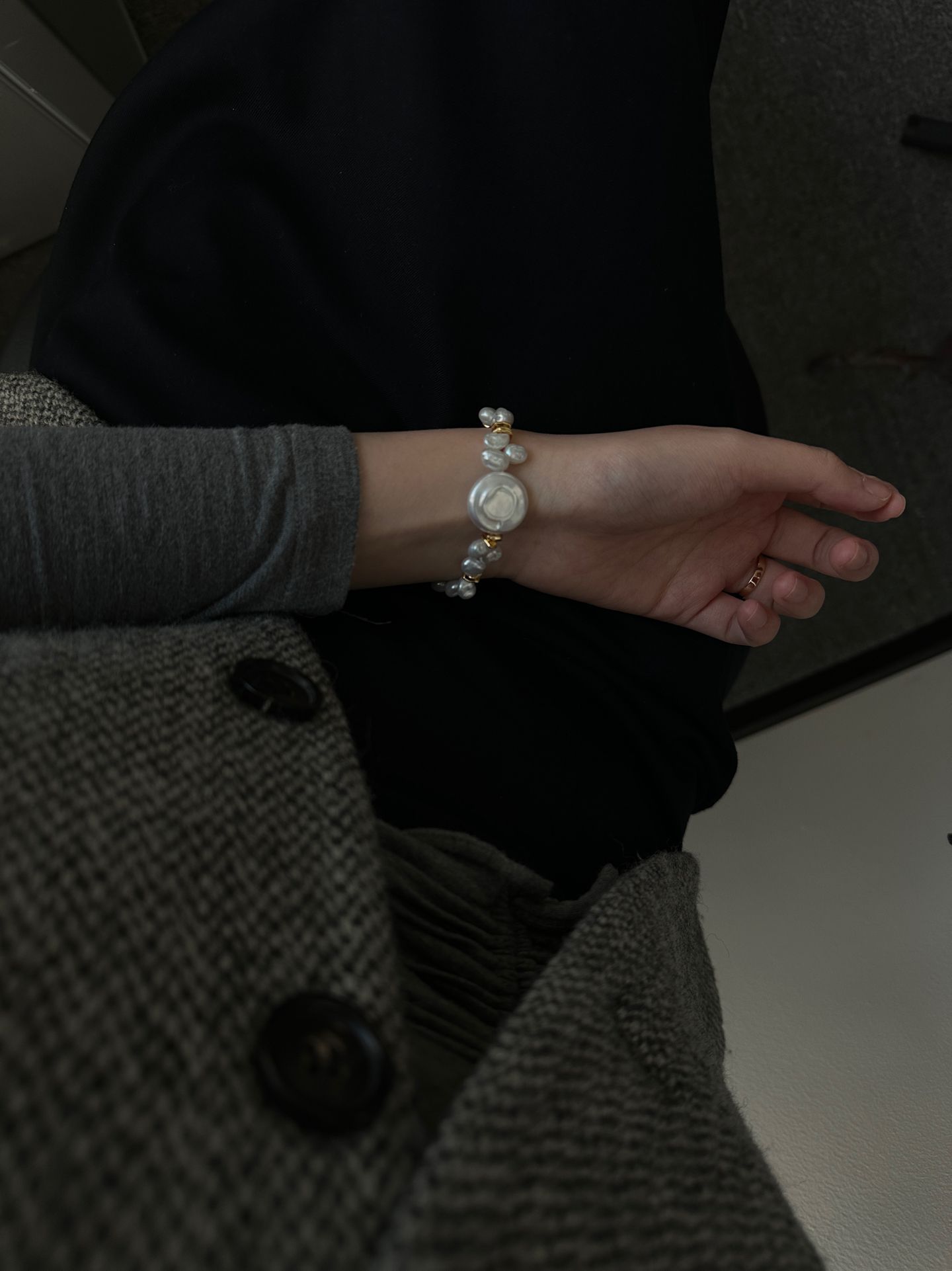 Disc Keshi Pearl Bracelet