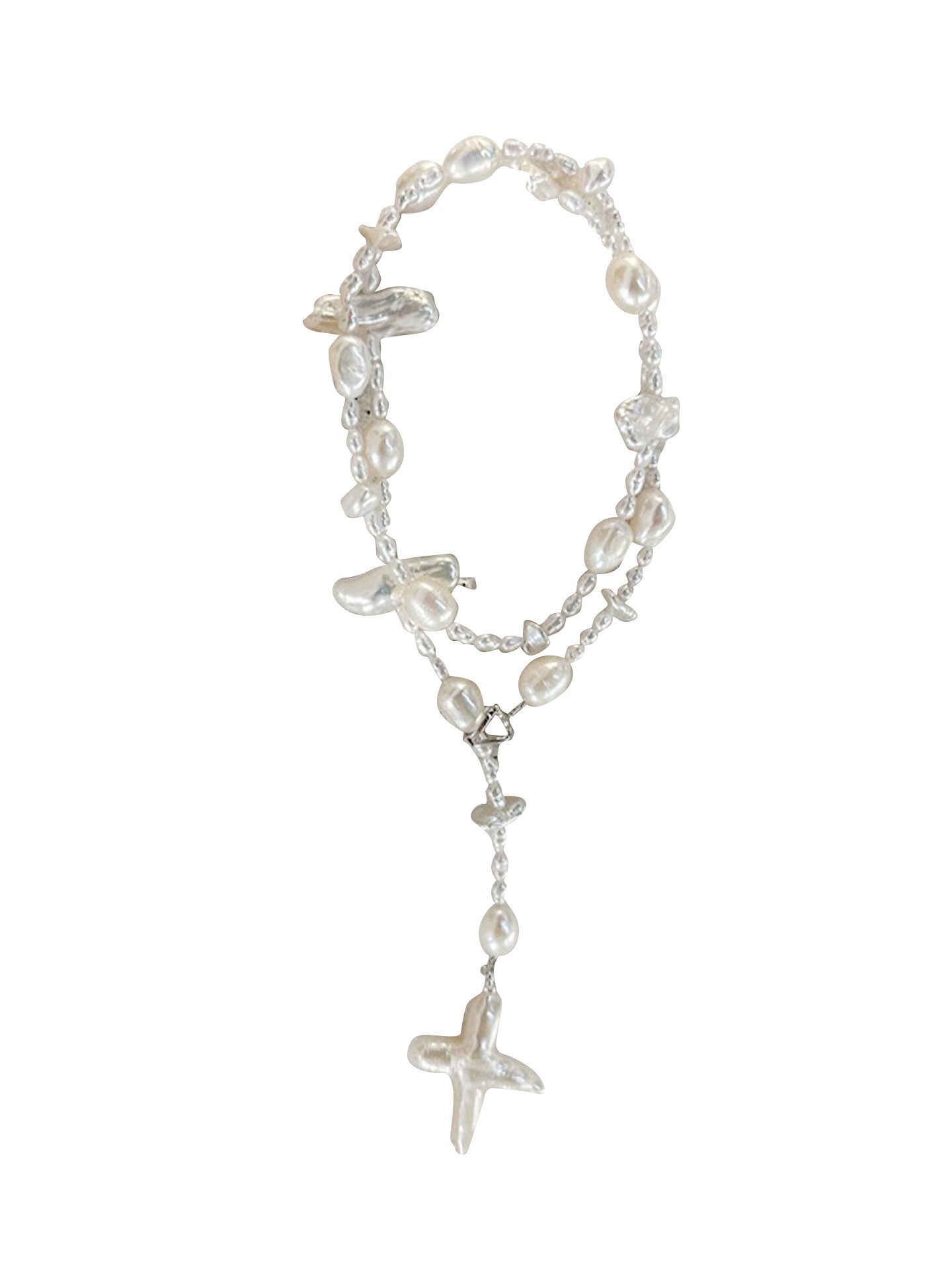Cross Long Freshwater Pearl Necklace