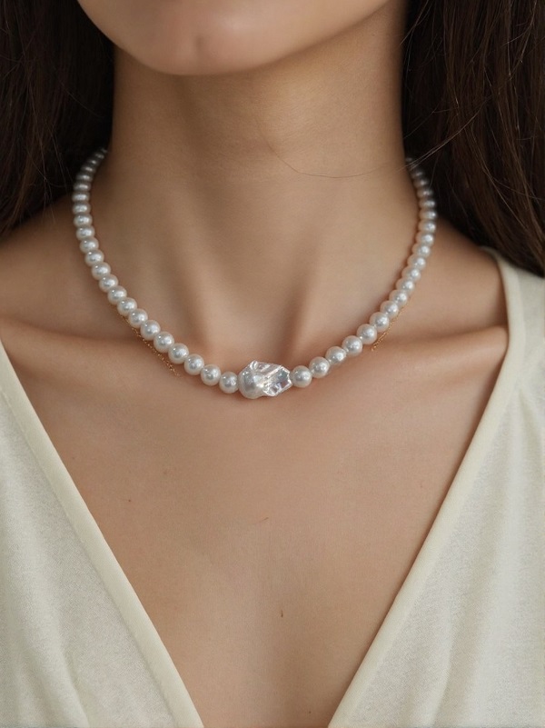 Edison Big Baroque Pearl Necklace