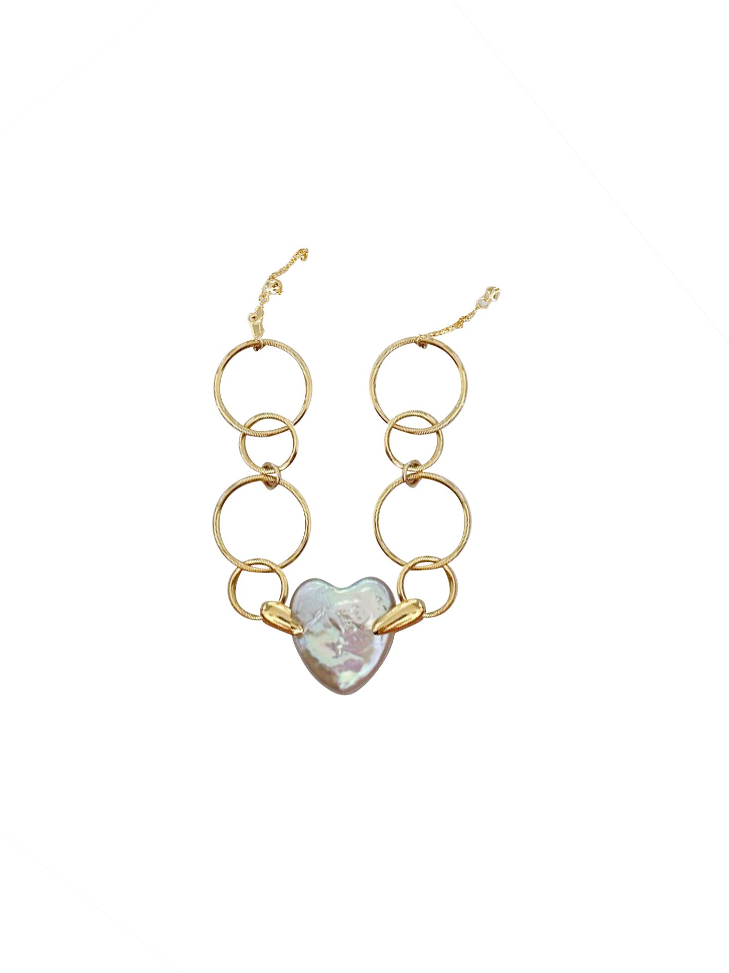 Geometric Circle Heart Bracelet