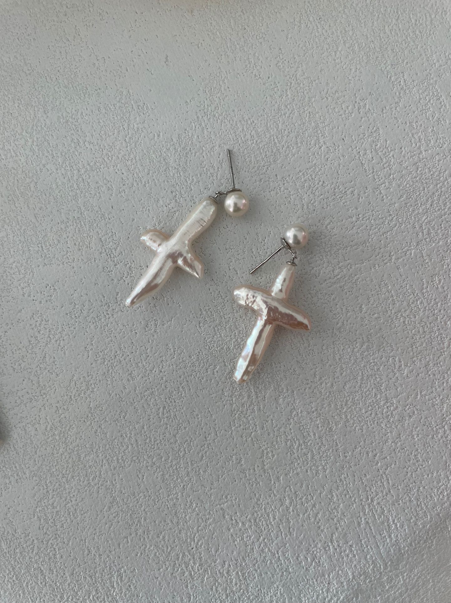Cross Pearl Earrings